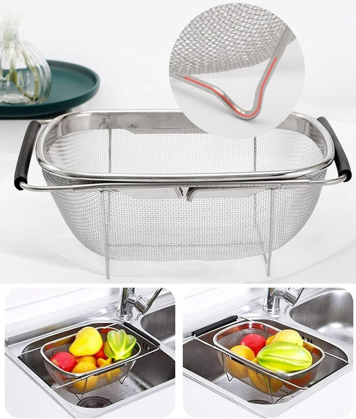 Stainless Steel Colander Oval Shape Big Size