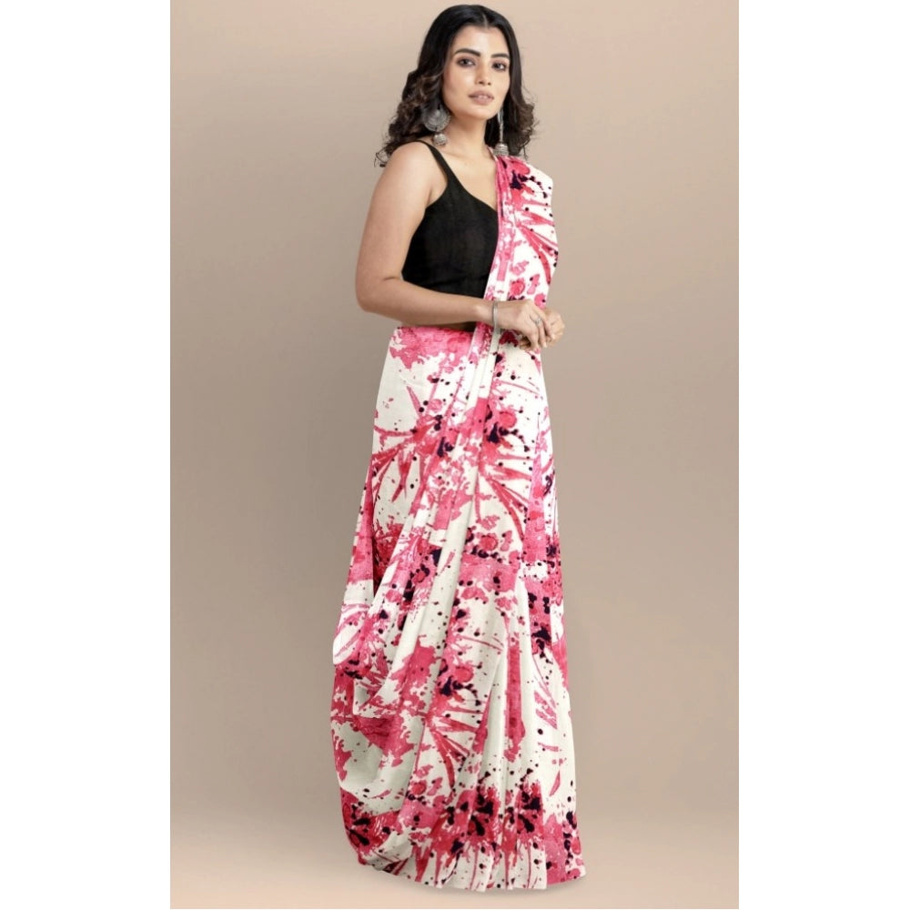 Generic Women's Joya Silk Saree with Blouse (Pink, 5-6 Mtrs)