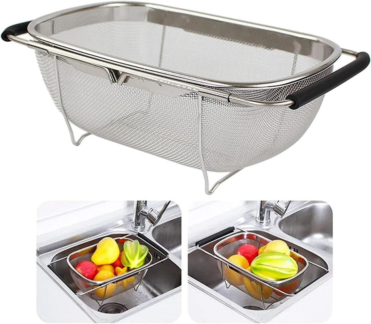 Stainless Steel Colander Oval Shape Big Size