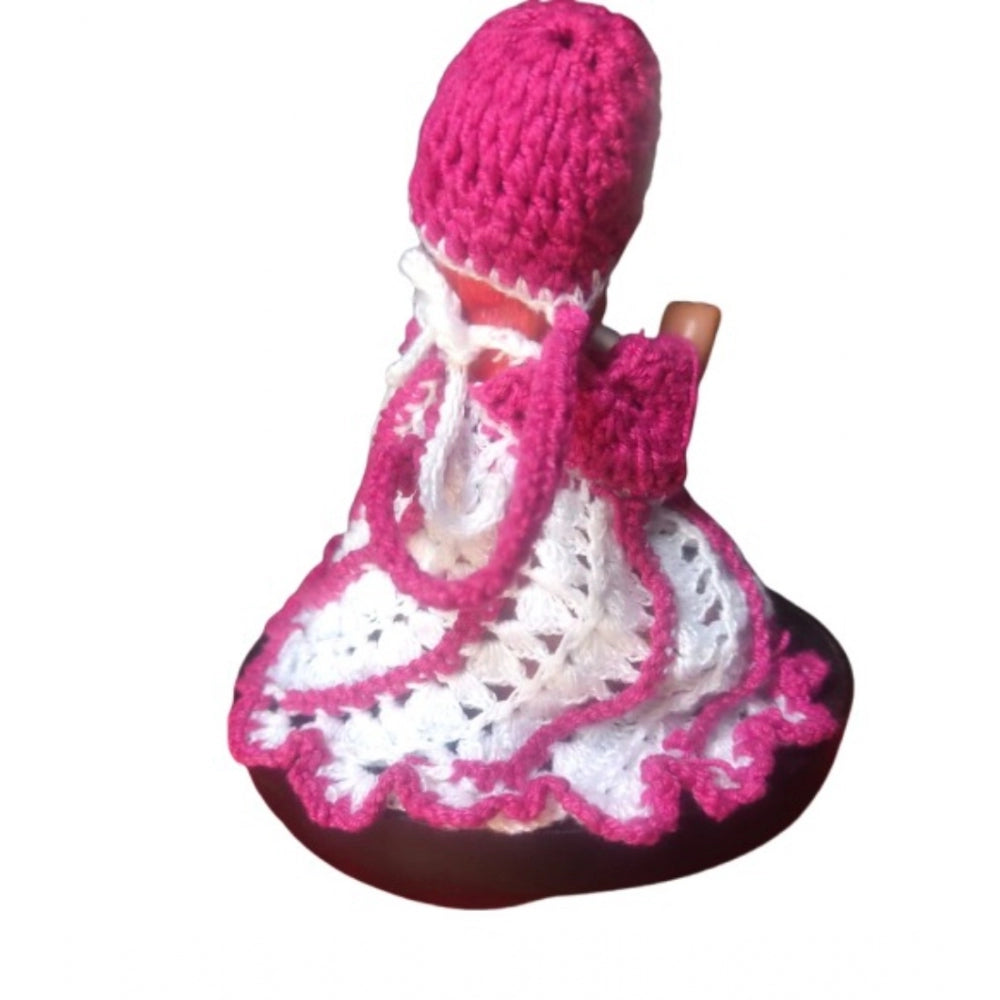 Generic Laddu Gopal Tharad Dress Size: 0 To 6 (Pink-White)