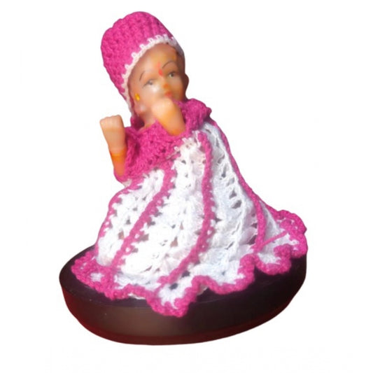 Generic Laddu Gopal Tharad Dress Size: 0 To 6 (Pink-White)