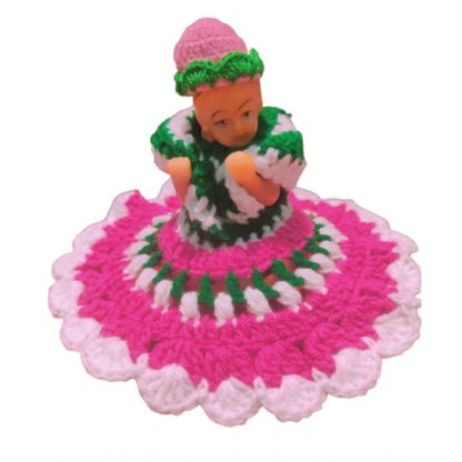 Generic Laddu Gopal Tharad Dress Size: 0 To 6 (Pink-Green)