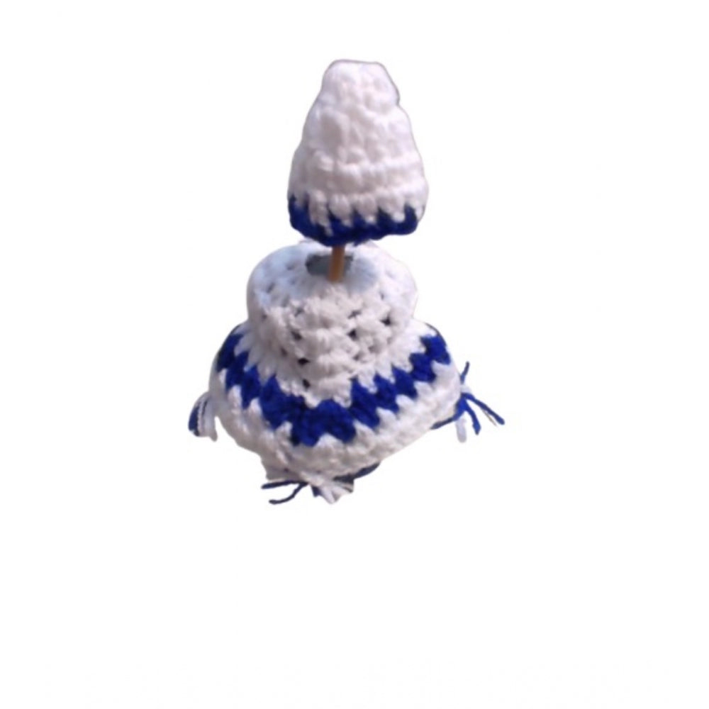 Generic Laddu Gopal Tharad Dress Size: 0 To 6 (White-Blue)