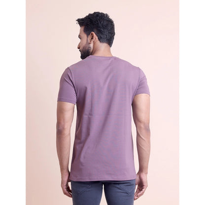 Generic Men's Casual Cotton Solid Half Sleeve Round Neck T-Shirt (Berry)