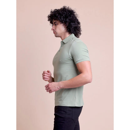 Generic Men's Casual Cotton Solid Half Sleeve Polo Neck T-Shirt (Newsage)