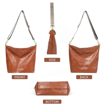 Generic Women's PU Leather Medium Sling bag Zipper Handbag (Brown)