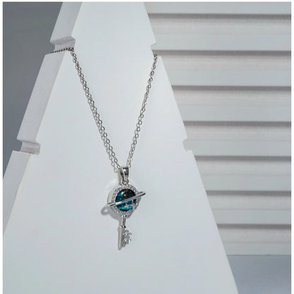 Generic Women's Stainless Steel Key Design Delicate Chain (Silver Plated)