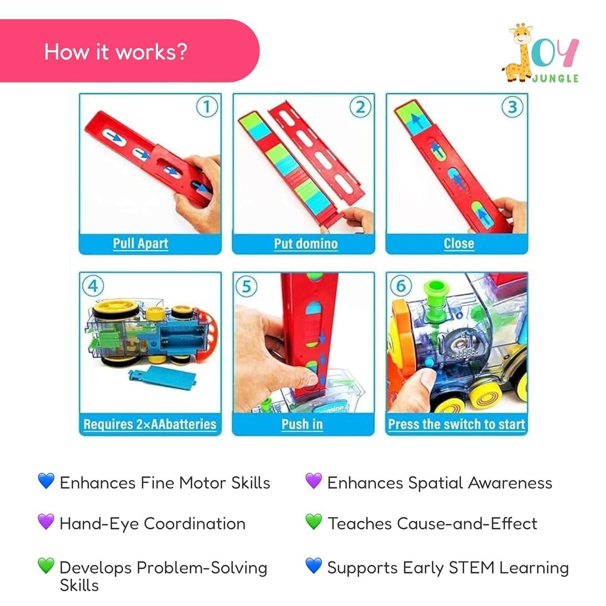 Train Toy Domino Set for Kids BPA Free Plastic with Sound Effects