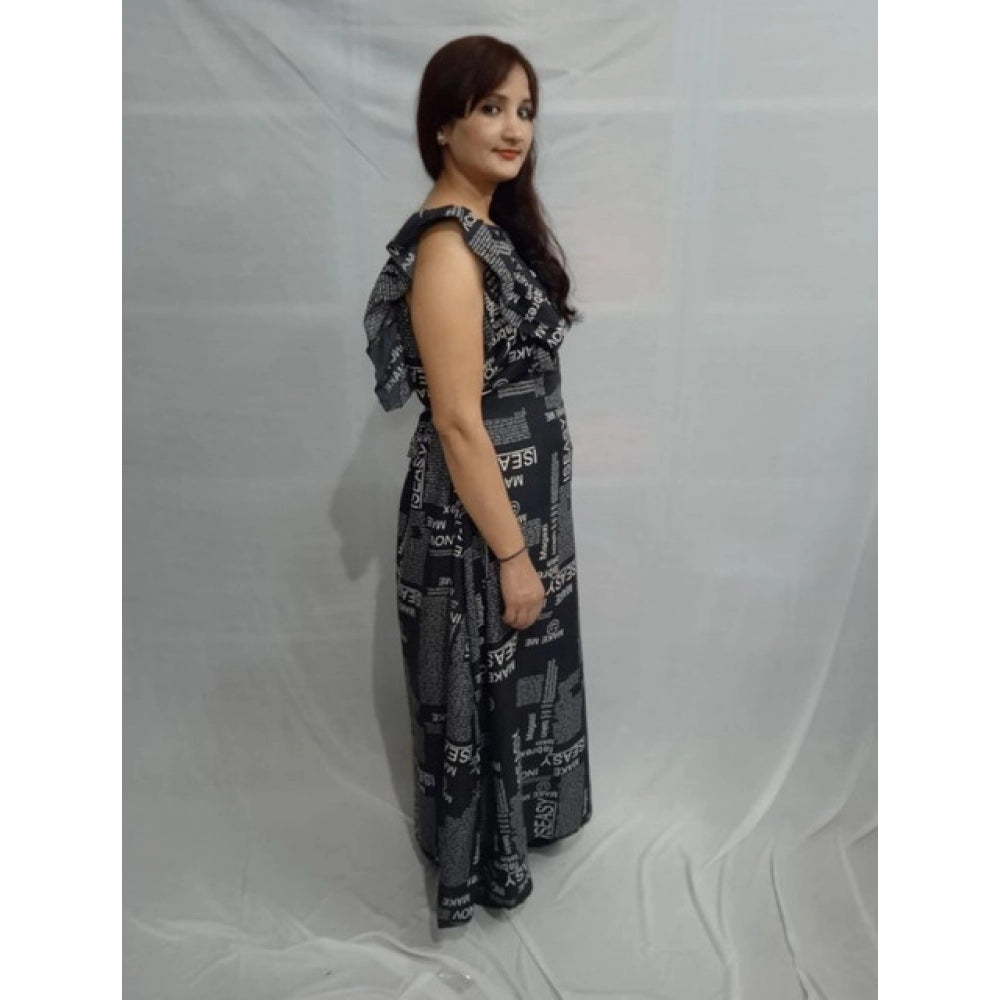 Generic Women's Casual Crepe Sleeveless Dress (Black)
