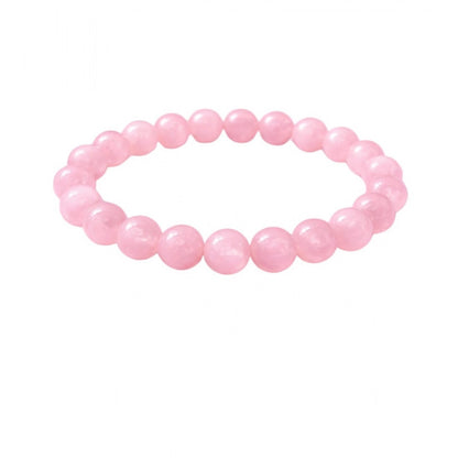 Generic Natural Crystal 8mm Rose Quartz Bracelet  (Light Pink)