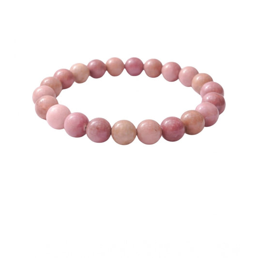 Generic Natural Crystal 8mm Rhodonite Bracelet (Light Purple)