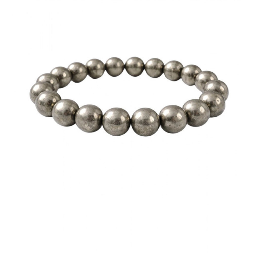Generic Natural Crystal 8mm Pyrite Bracelet  (Grey)