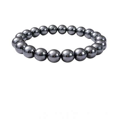 Generic Natural Crystal 8mm Hematite Bracelet (Grey)
