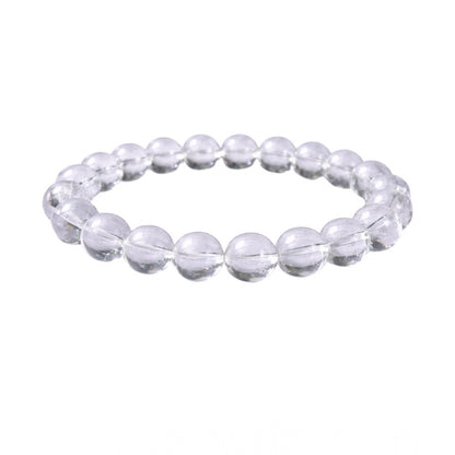 Generic Natural Crystal 8mm Clear Quartz Bracelet (White)