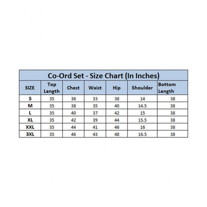 Generic Women's Polyester Printed 3-4th Sleeve Co-Ord Set (Multicolor)